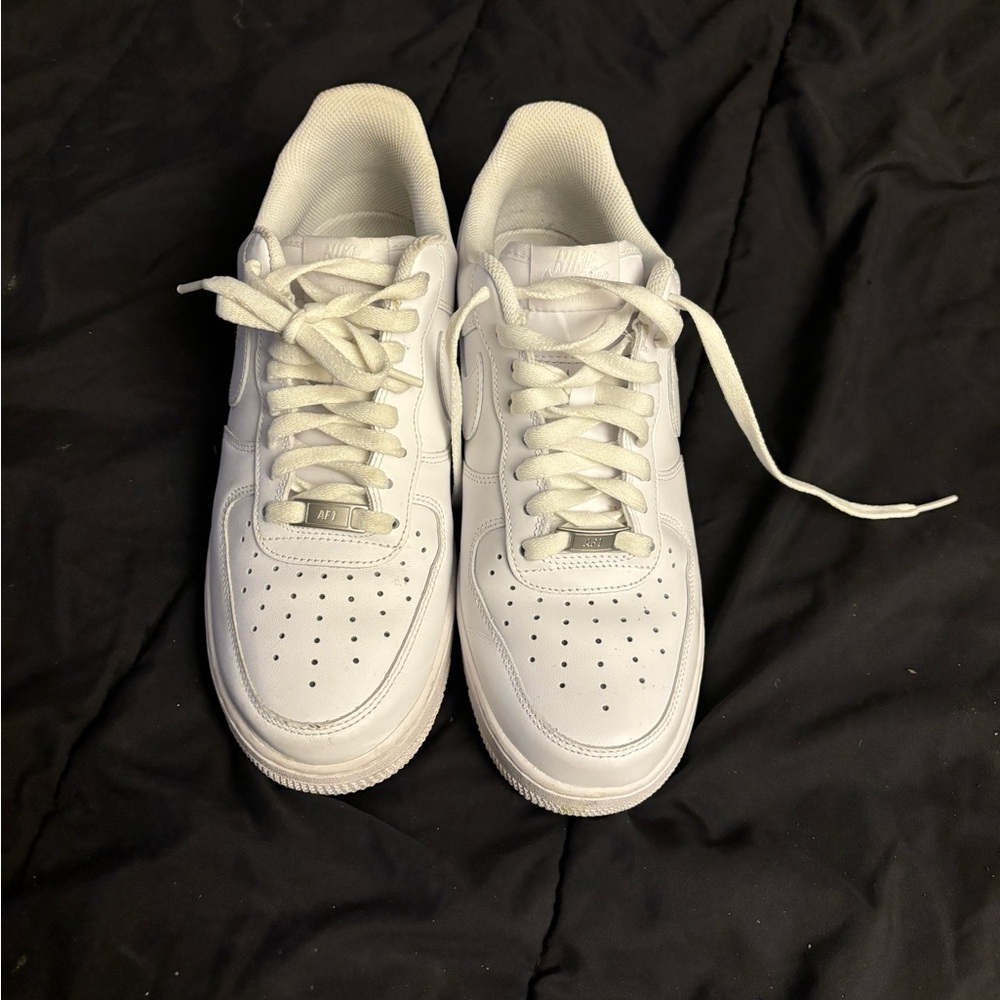 Nike Air Force one, white, fair condition, leather